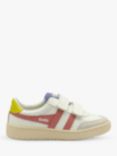 Gola Kids' Classic Falcon Riptape Trainers, White/Coral/Pink/Sulphur