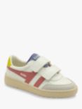 Gola Kids' Classic Falcon Riptape Trainers, White/Coral/Pink/Sulphur