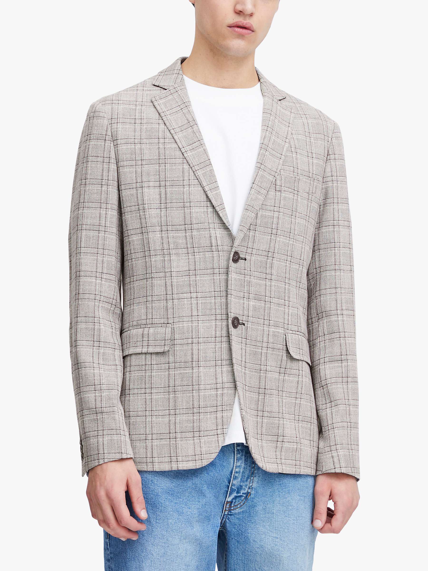 Buy Casual Friday Bille Checked Single Breasted Blazer, Mid Grey Melange Online at johnlewis.com