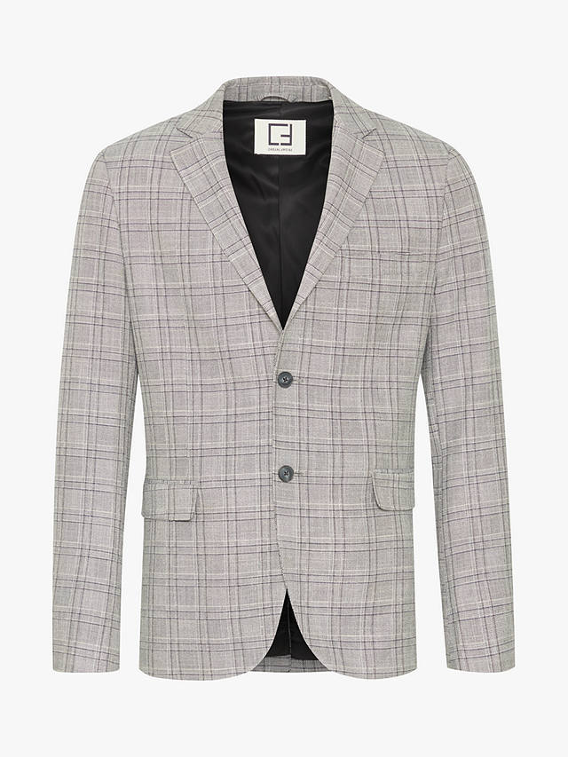Casual Friday Bille Checked Single Breasted Blazer, Mid Grey Melange