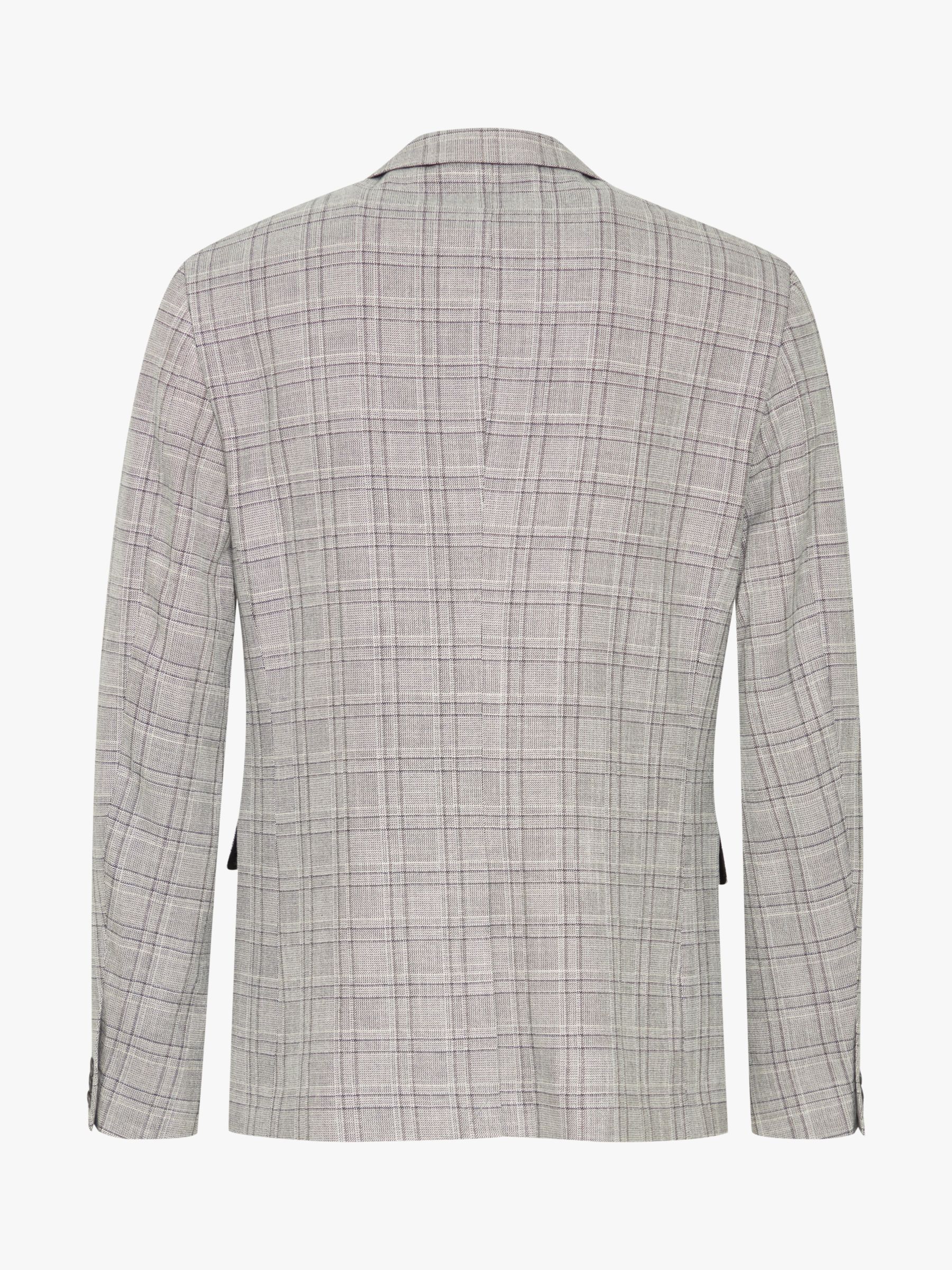 Casual Friday Bille Checked Single Breasted Blazer, Mid Grey Melange, 46
