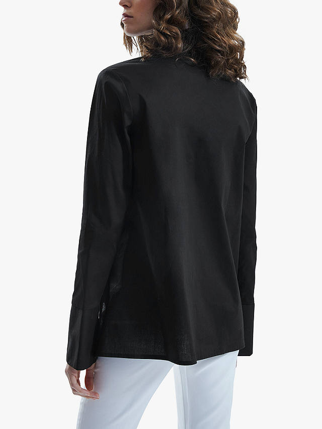 James Lakeland Cotton Blend Pearl Detail Shirt, Black