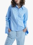 James Lakeland Cotton Blend Pearl Detail Shirt, Pale Blue