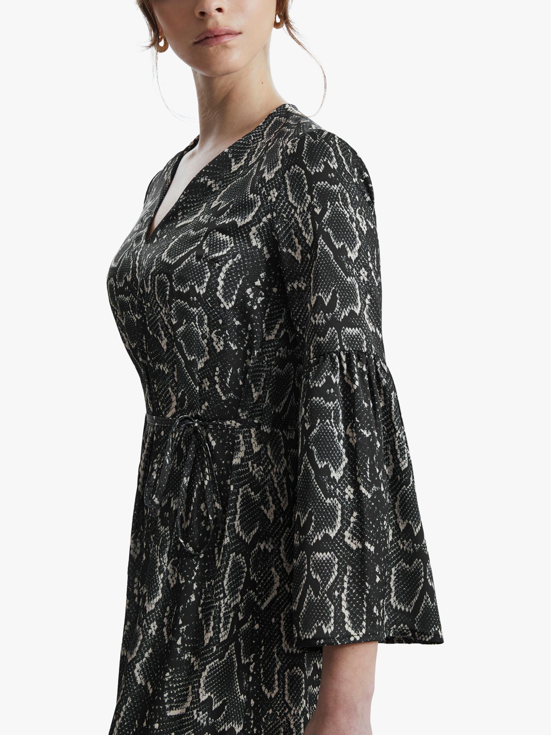 Buy James Lakeland Python Print Belted Midi Dress, Black/Beige Online at johnlewis.com
