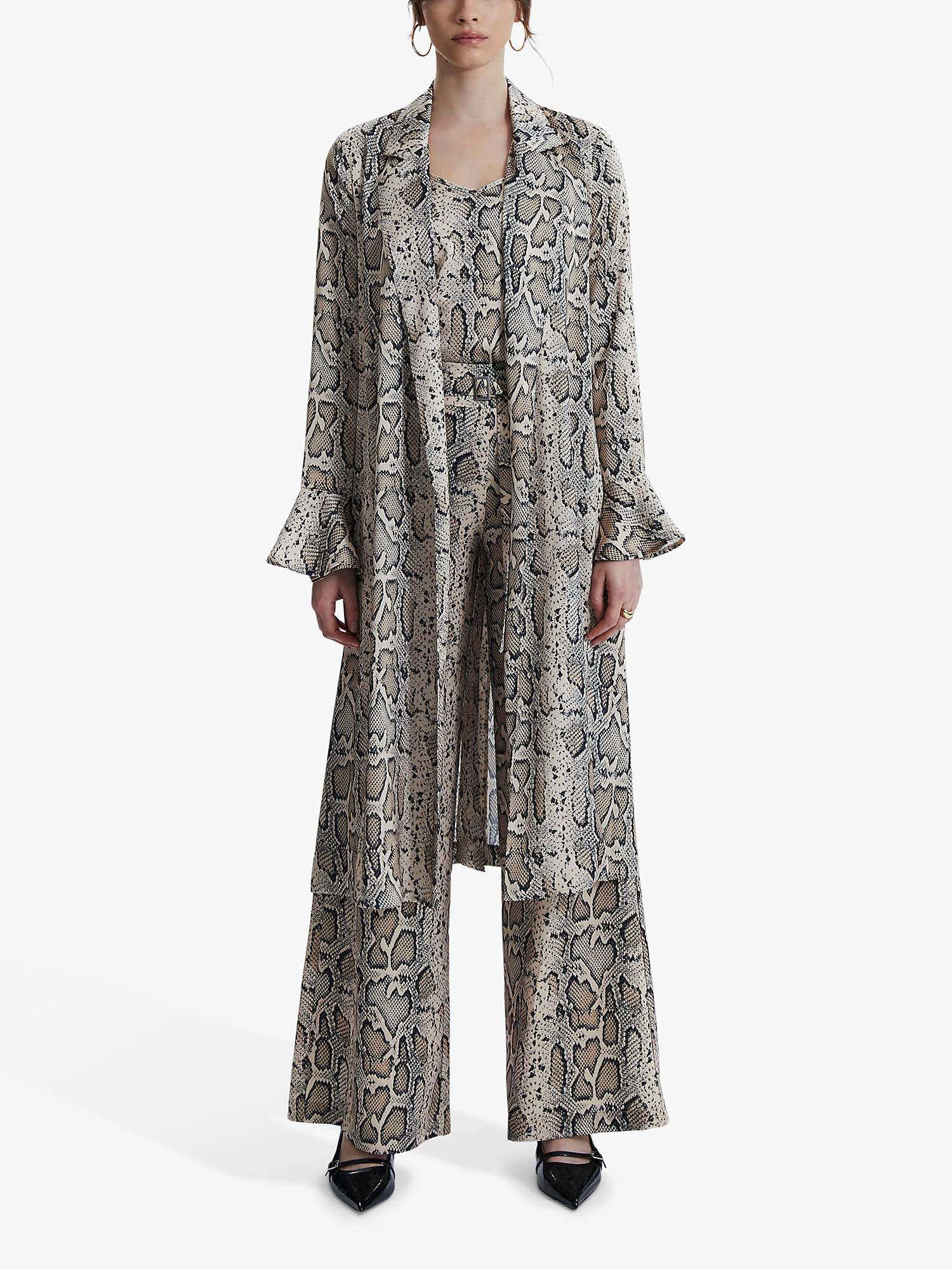 Buy James Lakeland Python Print Wrap Shirt Midi Dress, Beige/Brown Online at johnlewis.com