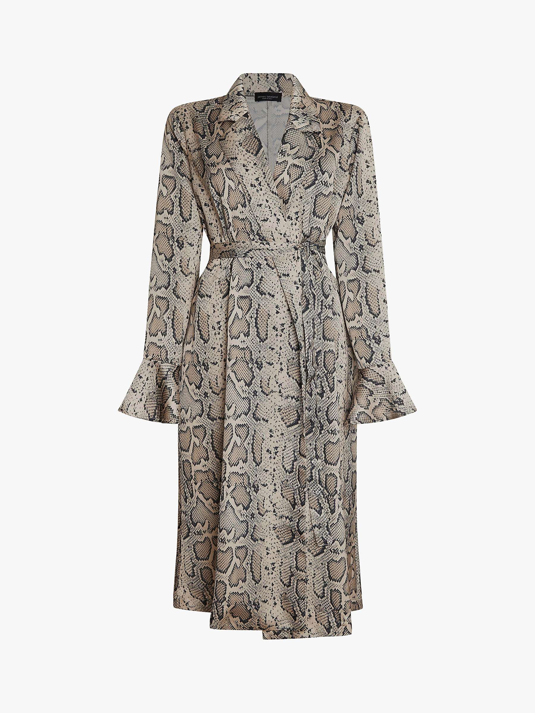 Buy James Lakeland Python Print Wrap Shirt Midi Dress, Beige/Brown Online at johnlewis.com