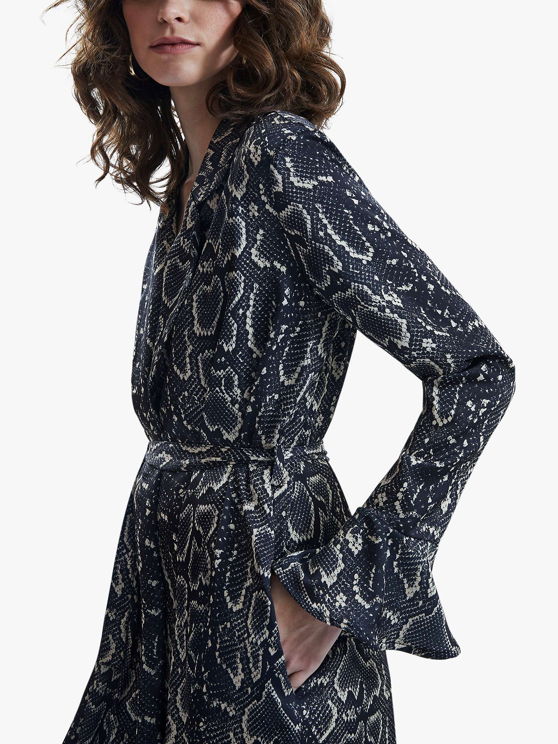 Buy James Lakeland Python Print Wrap Shirt Dress, Black/Beige Online at johnlewis.com