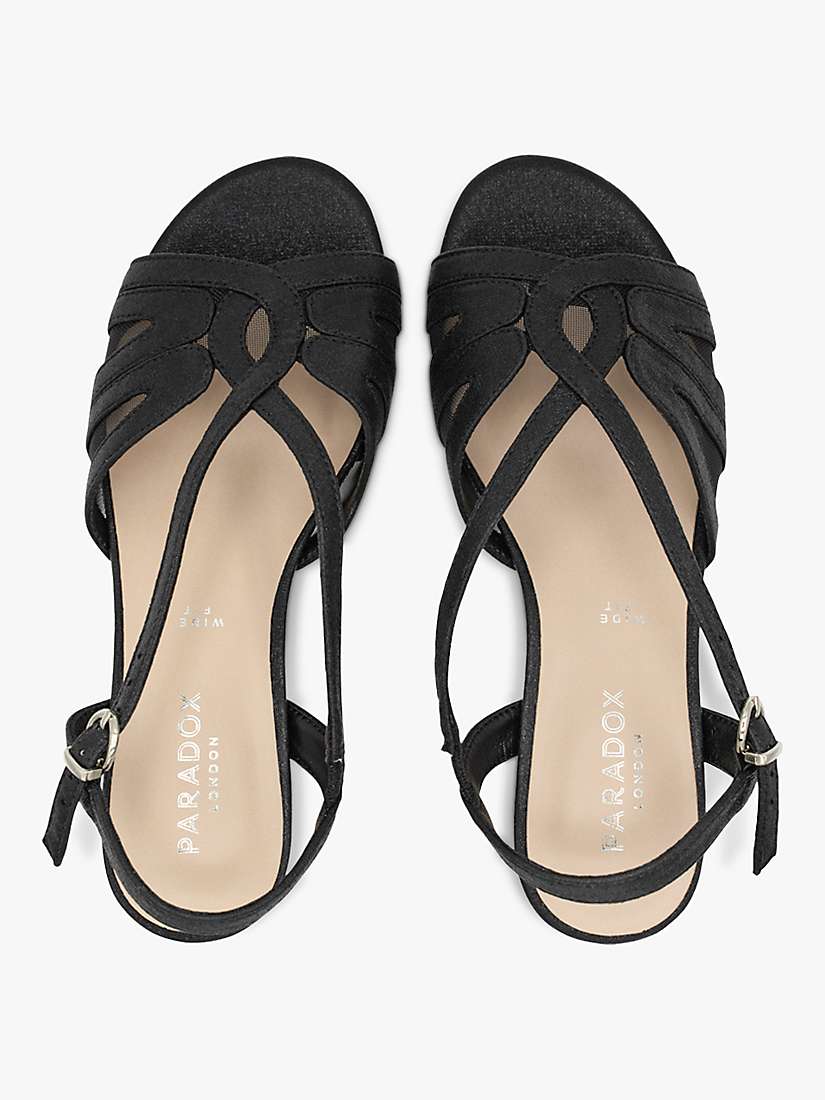 Buy Paradox London Julia Wide Fit Shimmer Mid Heel Wedge Sandals Online at johnlewis.com