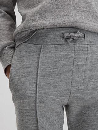 Reiss Kids' Premier Interlock Jersey Drawstring Joggers, Soft Grey