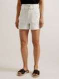 Ted Baker Selda Self-Tie Belt High Waist Shorts, White