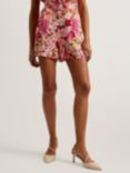 Ted Baker Livenza Floral Print Shorts, Pink/Multi, Pink/Multi