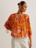 Ted Baker Saphya Raglan Puff Sleeve Blouse, Orange