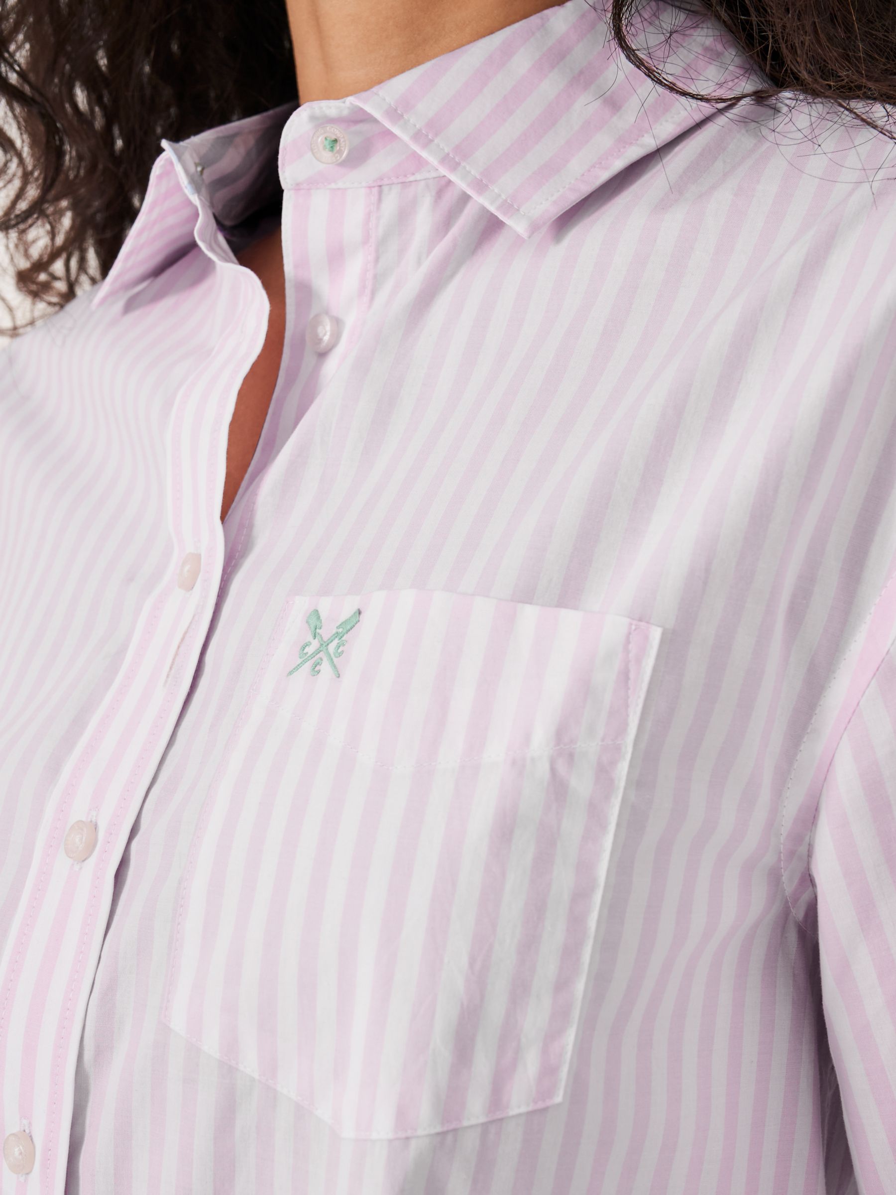 Buy Crew Clothing Relaxed Fit Stripe Shirt, Pink Online at johnlewis.com