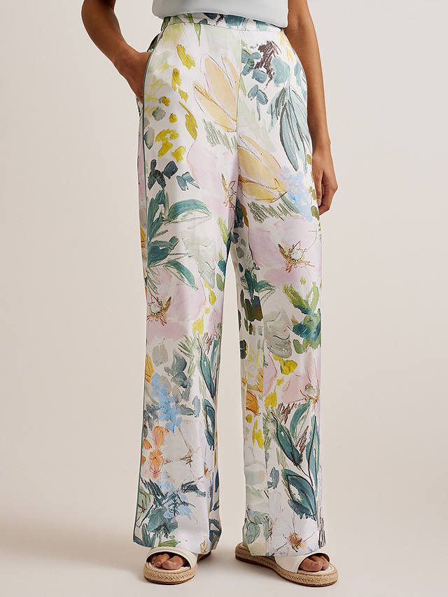 Ted Baker Sarca Floral Wide Leg Trousers, Multi