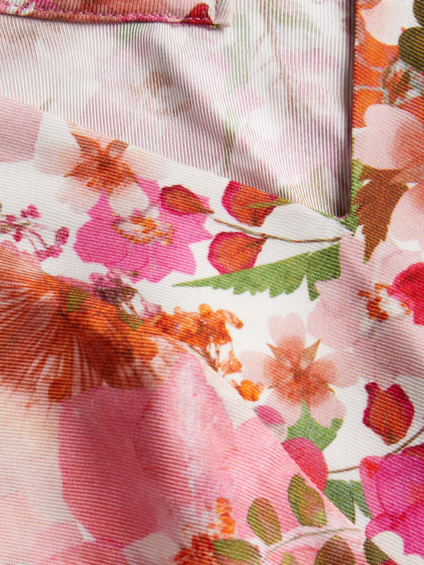 Ted Baker Sorapia Floral Print V-Neck Top, Pink/Multi, 12