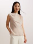 Ted Baker Misrina Draped Neck Woven Top, Pale Pink
