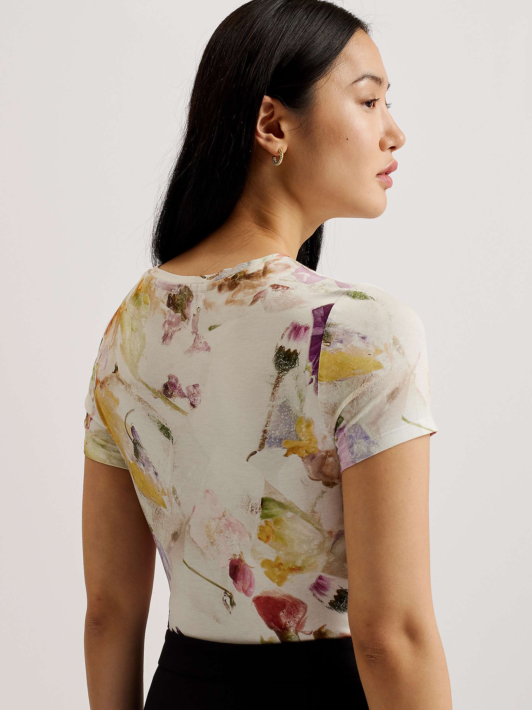 Buy Ted Baker Libbyly Fitted T-Shirt, White/Multi Online at johnlewis.com