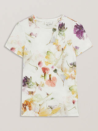 Ted Baker Libbyly Fitted T-Shirt, White/Multi