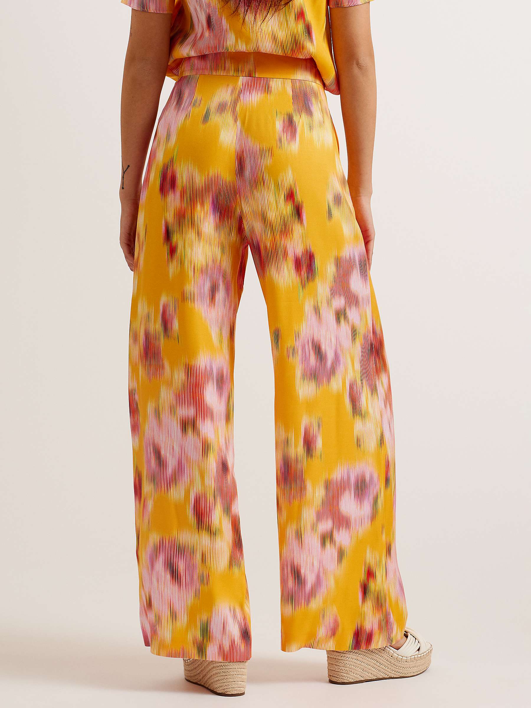 Buy Ted Baker Hitako High Waisted Wide Leg Trousers, Orange Online at johnlewis.com