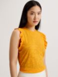 Ted Baker Iilaa Frill Sleeve Top, Orange