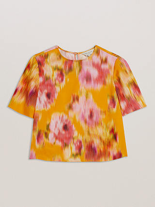 Ted Baker Hitaku Abstract Print Top, Orange/Multi