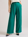 Ted Baker Krissi Wide Leg Trousers, Green Mid