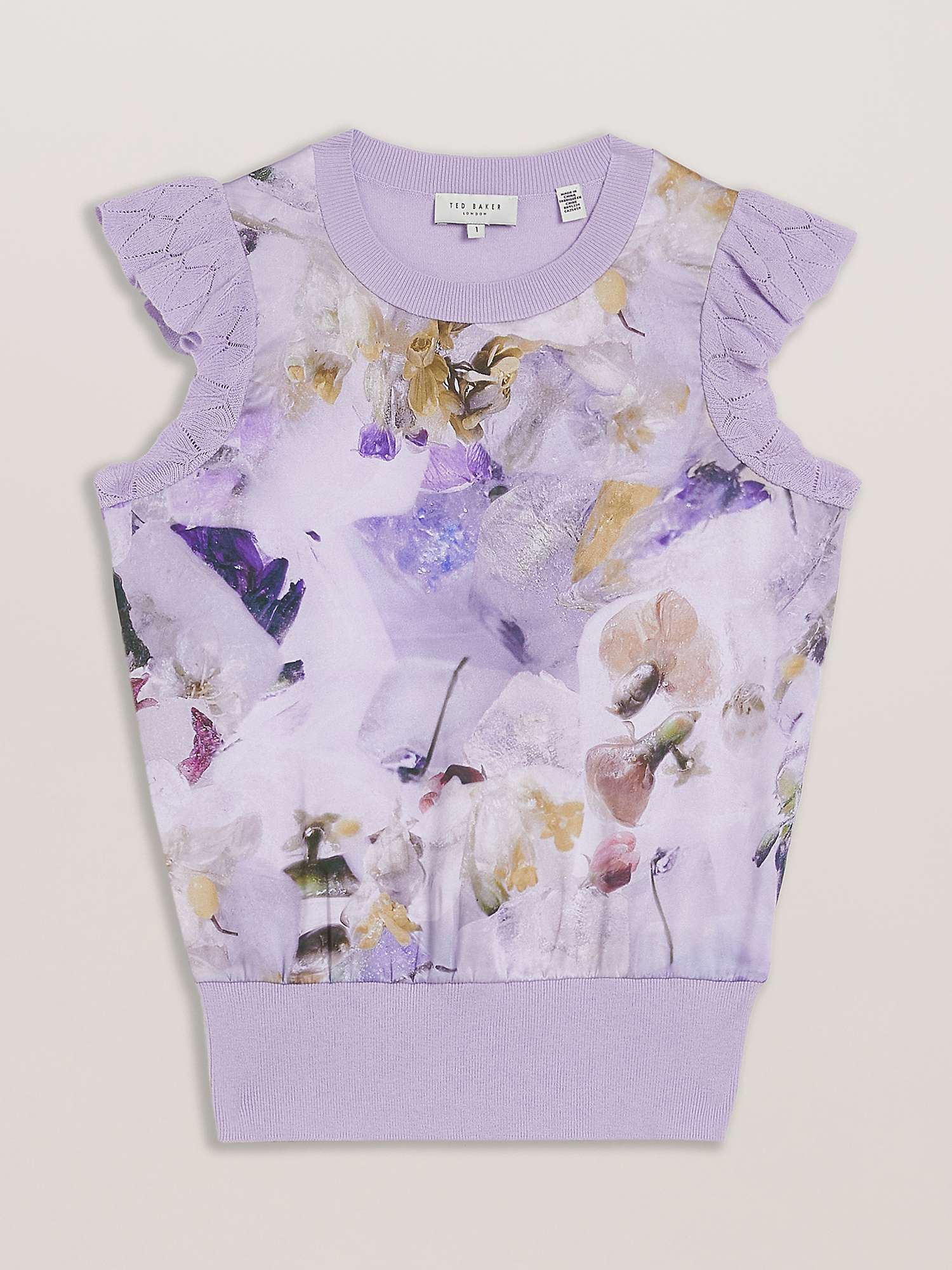 Buy Ted Baker Shrayha Scallop Trim Woven Top, Lilac Online at johnlewis.com