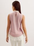 Ted Baker Tadena Shirt Hem Knitted Tank Top, Light Pink