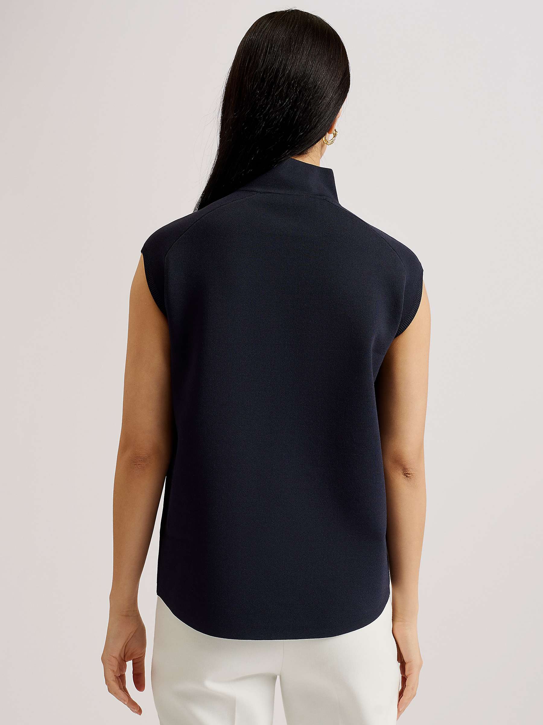 Buy Ted Baker Kaedee Knit Twisted Neck Easy Fit Top, Blue Navy Online at johnlewis.com