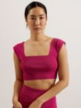 Ted Baker Brenha Rib Knit Square Neck Crop Top, Purple