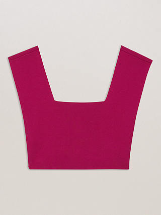 Ted Baker Brenha Rib Knit Square Neck Crop Top, Purple