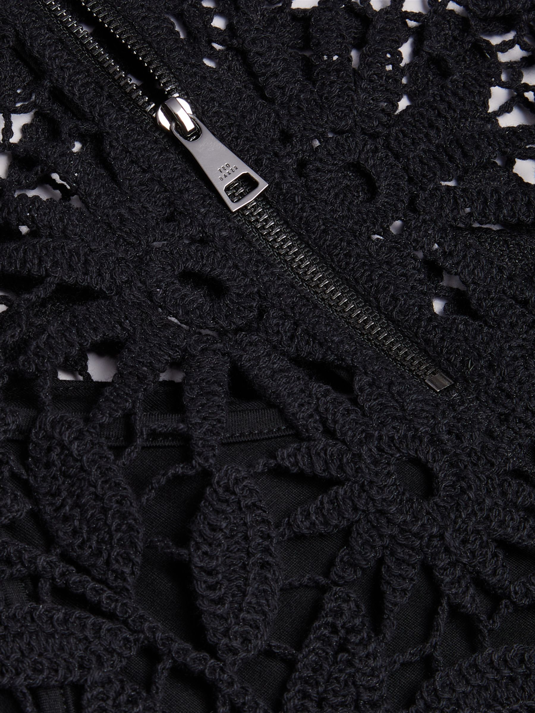 Ted Baker Katrnn Crochet Knit Top, Black, 8