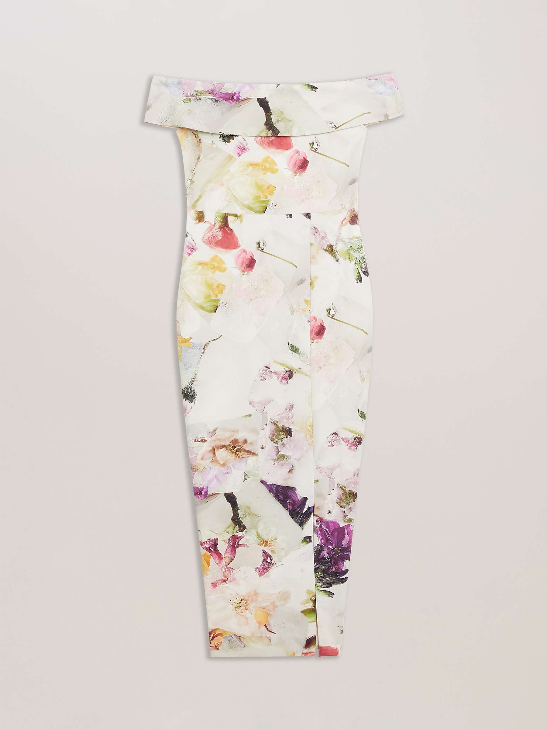 Buy Ted Baker Merreen Scuba Floral Midi Dress, White/Multi Online at johnlewis.com