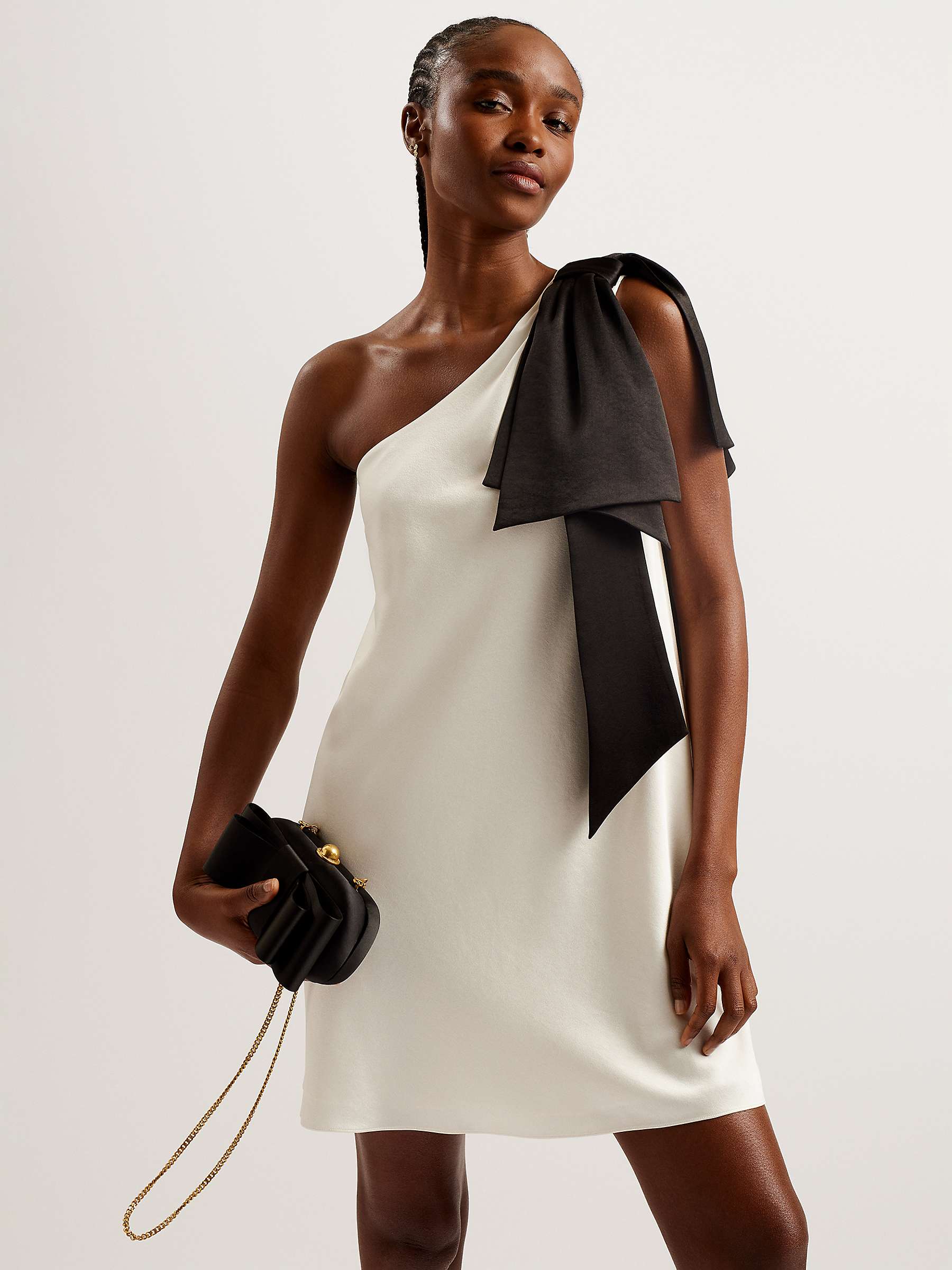Buy Ted Baker Midori Bow One Shoulder Mini Dress, Ivory Online at johnlewis.com