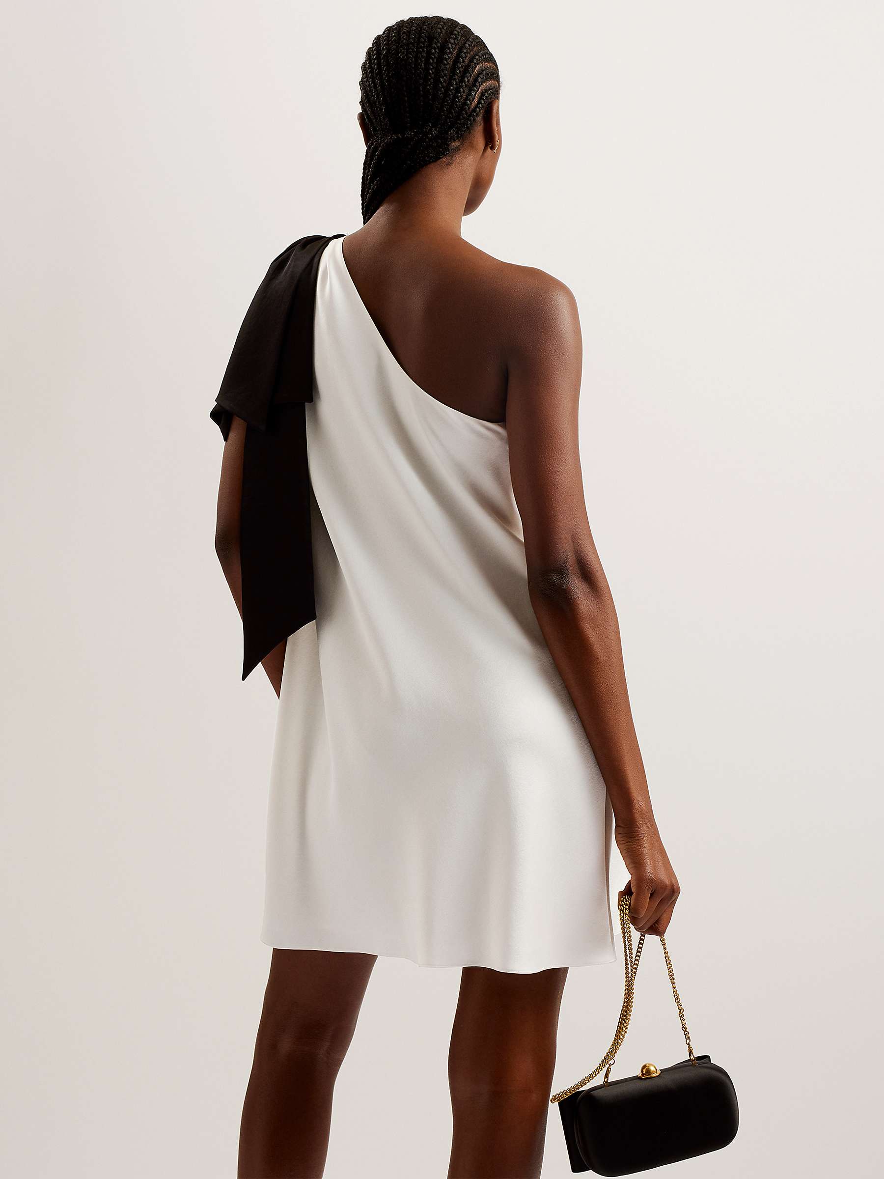 Buy Ted Baker Midori Bow One Shoulder Mini Dress, Ivory Online at johnlewis.com