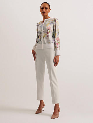 Ted Baker Haylou Floral Woven Front Cardigan, White/Multi