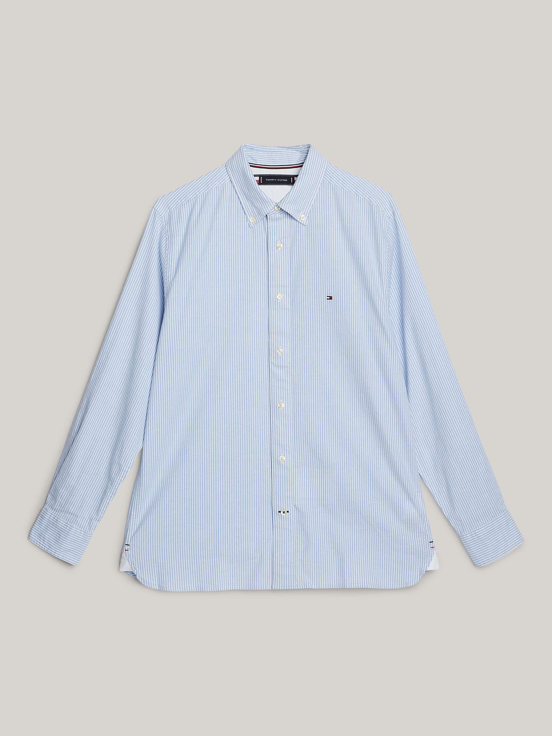 Buy Tommy Hilfiger Adaptive Organic Cotton Blend Striped Shirt, Blue/White Online at johnlewis.com