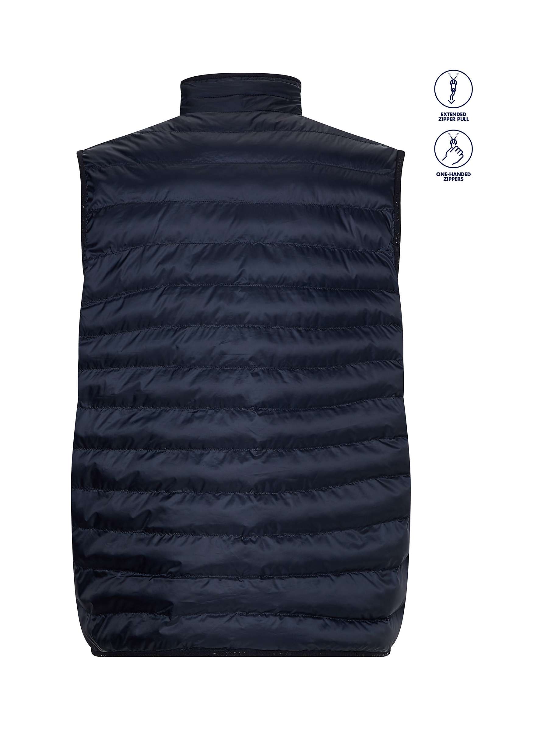 Buy Tommy Hilfiger Adaptive Packable Recycled Gilet, Navy Online at johnlewis.com