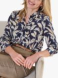 Pure Collection New Washed Silk Shirt, Leaf Print