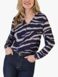 Pure Collection Button Ecovero Blouse, Zebra