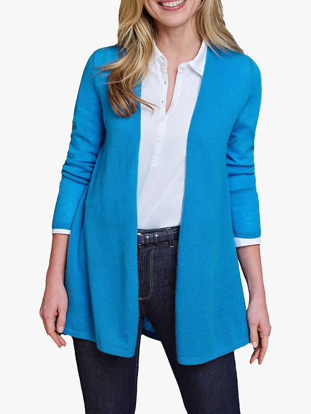 Pure Collection Gassato Cashmere Swing Cardigan, Deep Turquoise