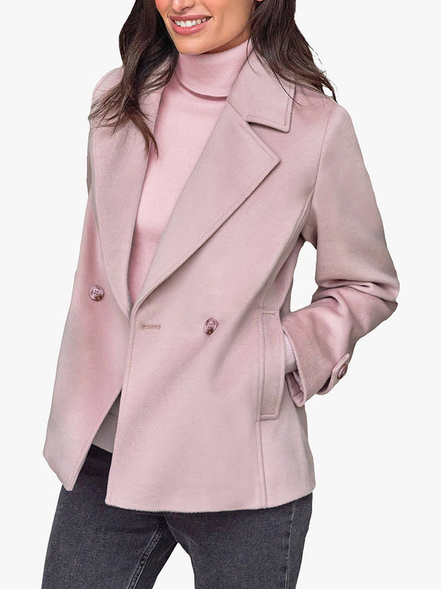 Pure Collection Short Wool Coat, Pale Pink