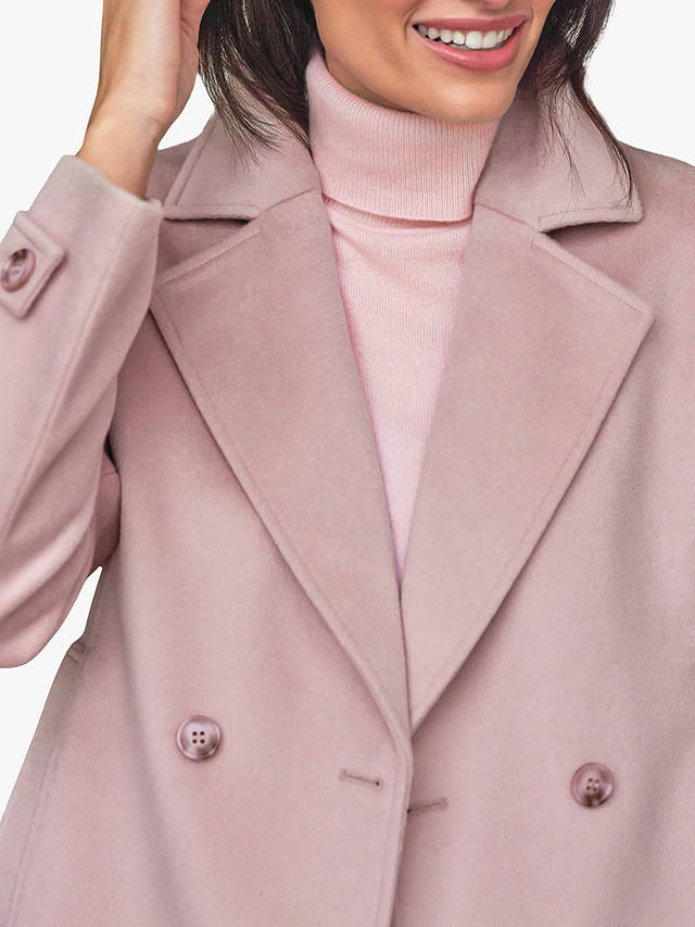 Pure Collection Short Wool Coat, Pale Pink