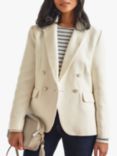 Pure Collection Textured Double Breasted Blazer, Ivory