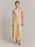 Ghost Rose Cut-Out Detail Satin Midi Dress, Yellow