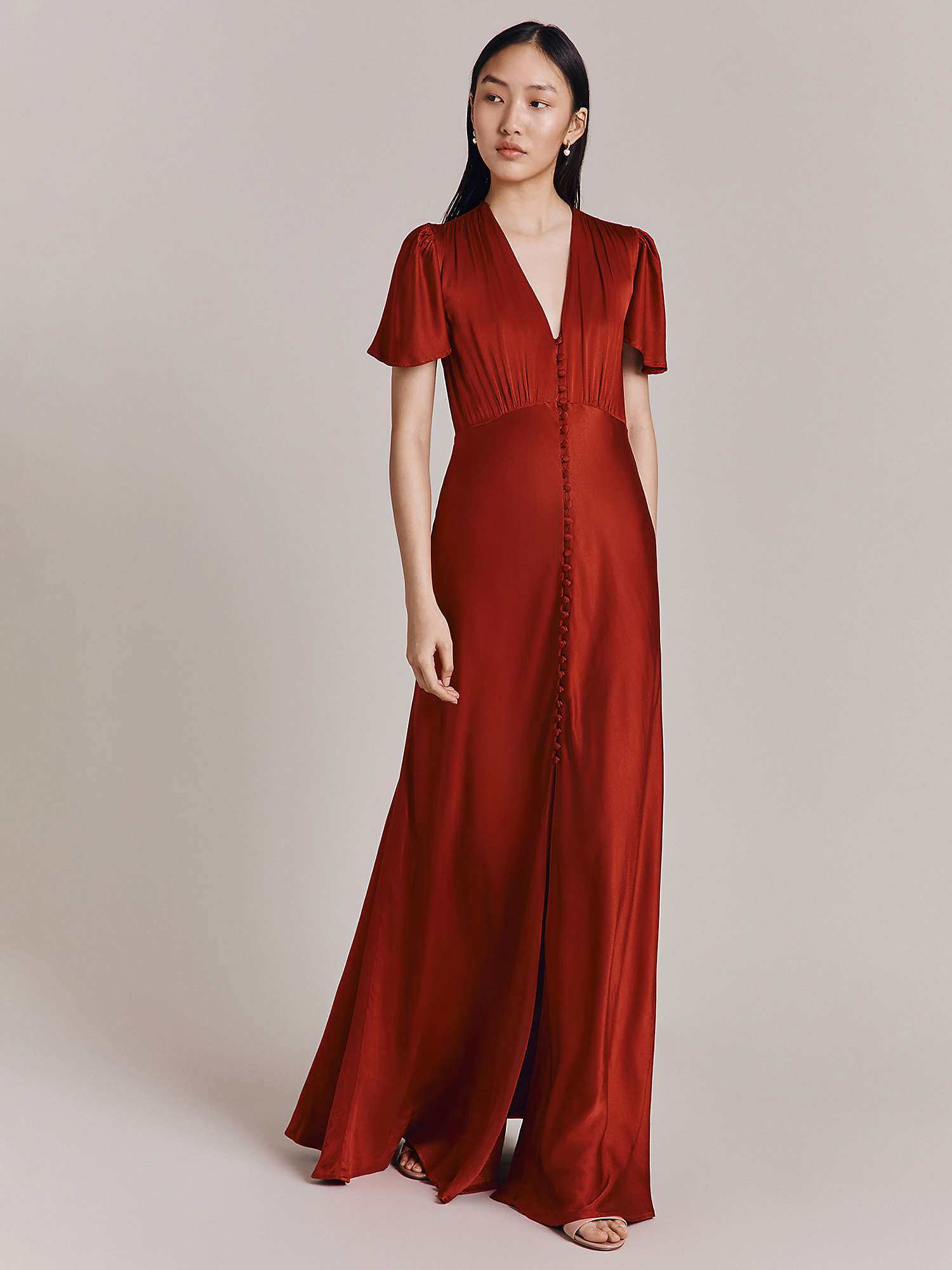 Buy Ghost Delphine Bias Cut Satin Maxi Dress Online at johnlewis.com