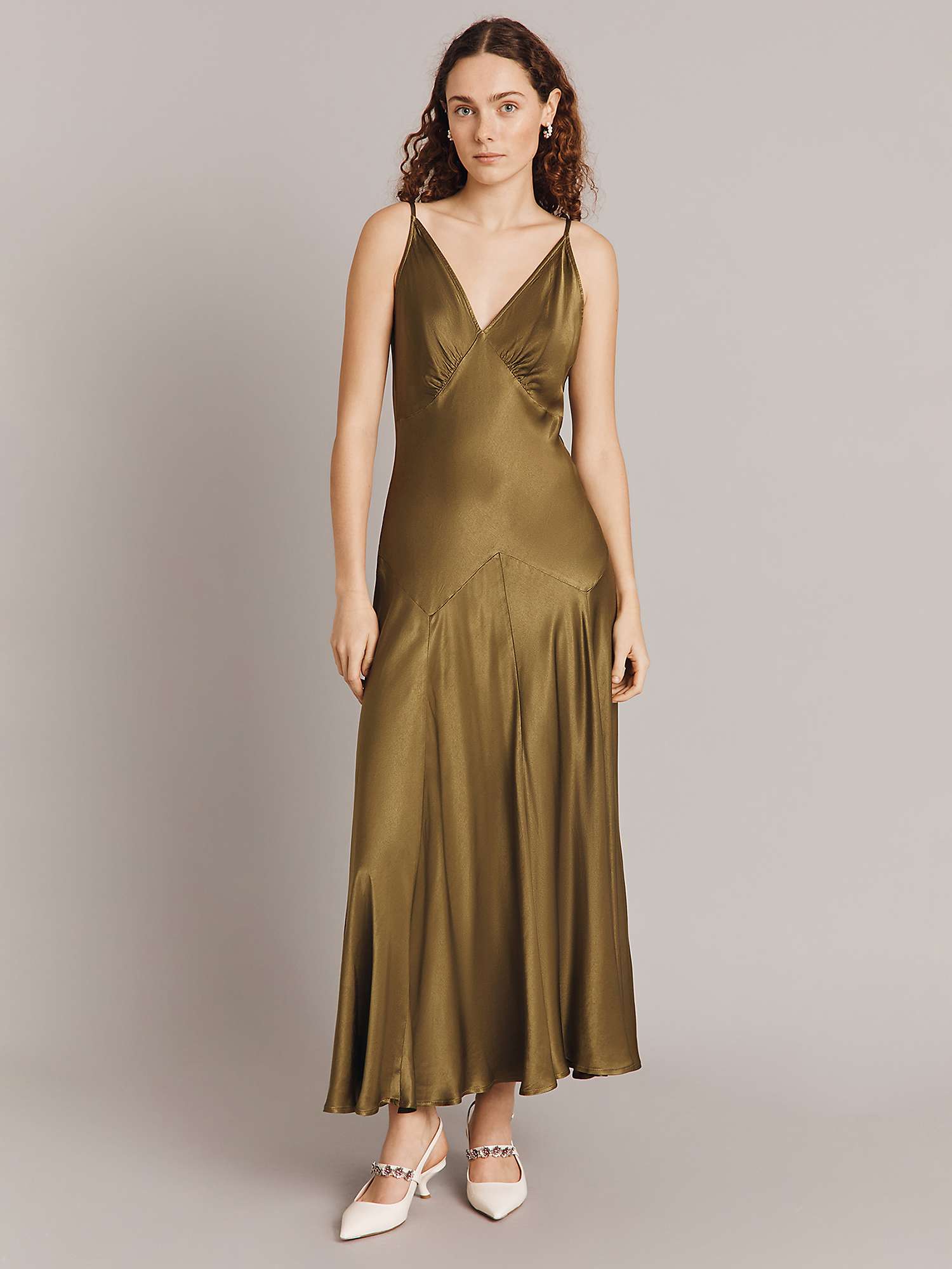 Buy Ghost Elodie Satin Maxi Slip Dress Online at johnlewis.com