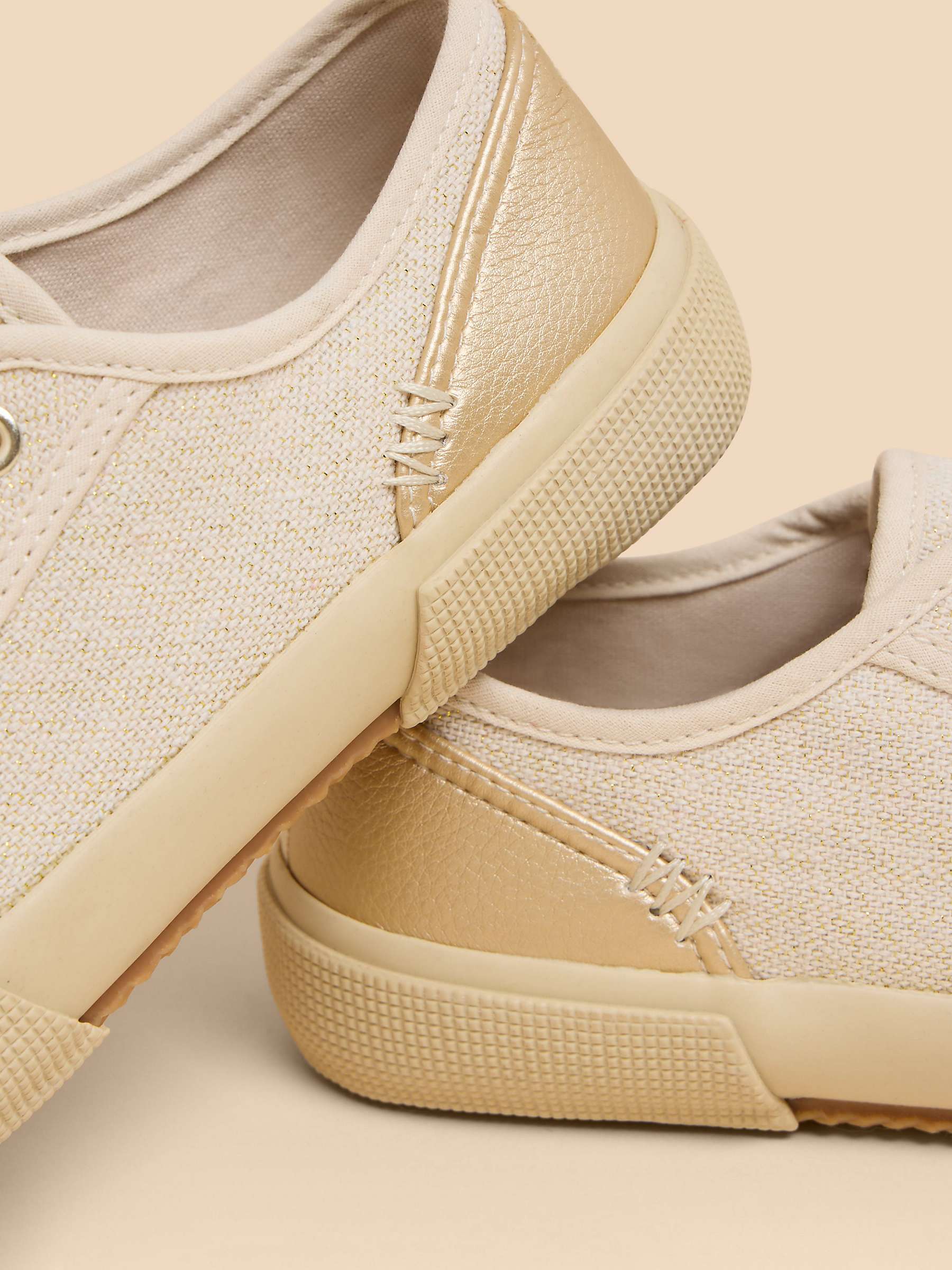 Buy White Stuff Pippa Canvas Lace Up Trainers, Light Natural Online at johnlewis.com
