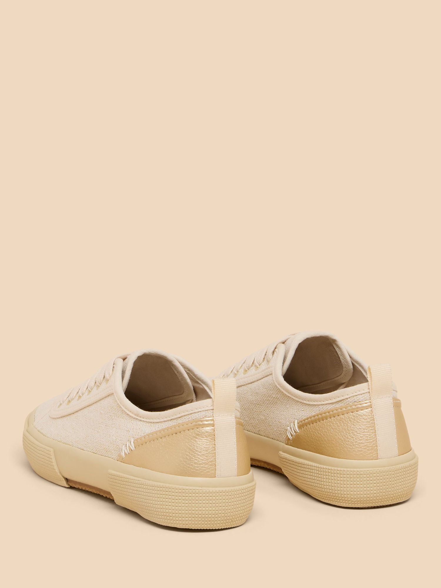 Buy White Stuff Pippa Canvas Lace Up Trainers, Light Natural Online at johnlewis.com