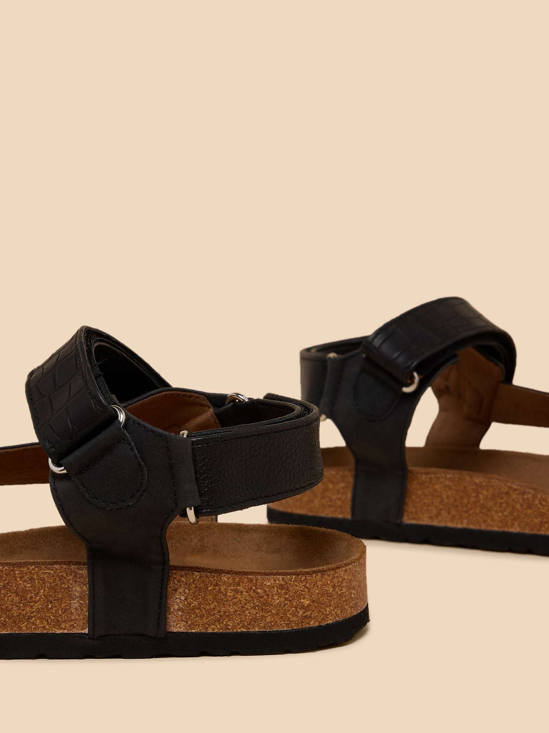 Buy White Stuff Trek Riptape Sandals, Pure Black Online at johnlewis.com